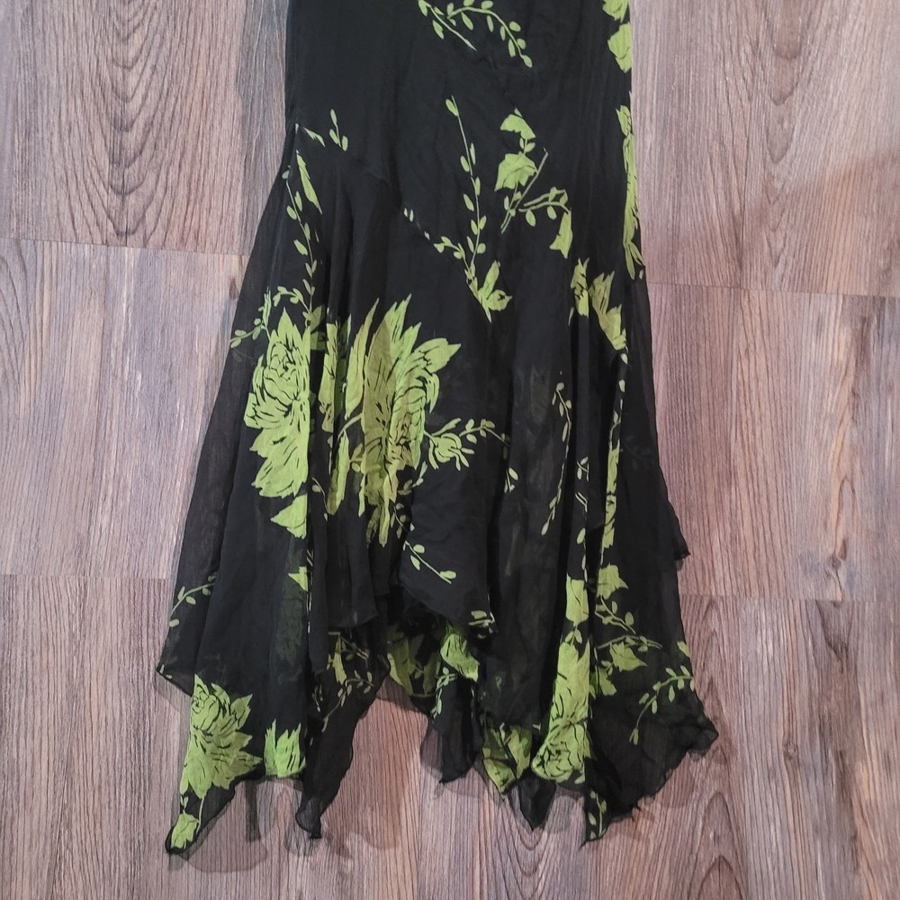 Jonathan Martin Silk Slip Dress Sz 12 SLIM FIT Bias Whimsigoth Fairy Pixie Hem - Picture 3 of 11